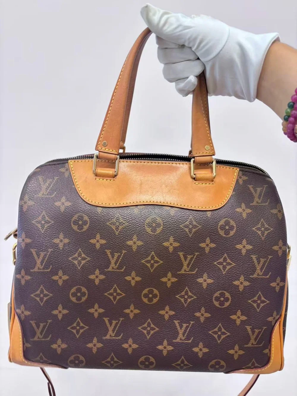 Louis Vuitton Monogram Canvas Brown and Tan Top-Handle Satchel